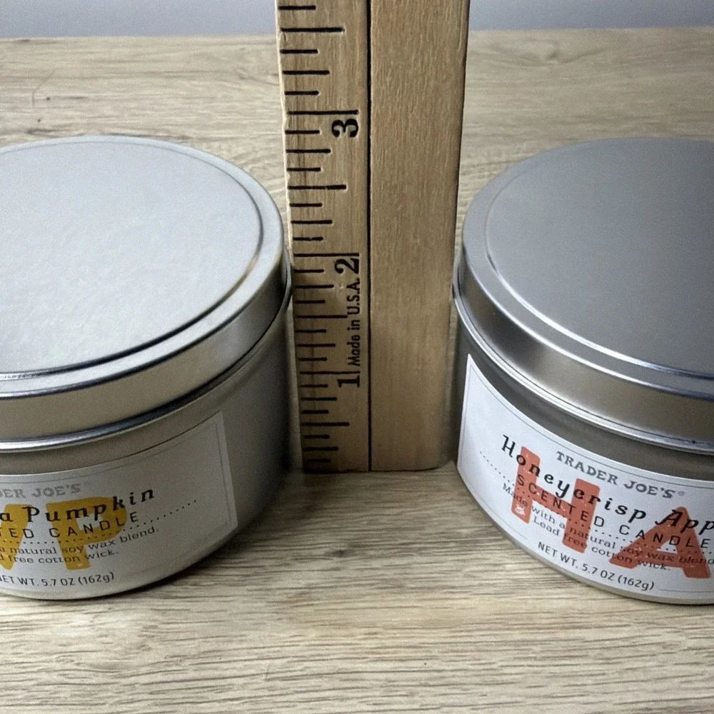 Trader Joe's Honeycrisp Apple Vanilla Pumpkin Candle Set Fall Seasonal Scent 5.7